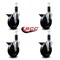 Service Caster 5'' Soft Rubber Swivel 1-1/4'' Expanding Stem Caster Set with Brake, 4PK SCC-EX20S514-SRS-PLB-114-4 - alternate 4